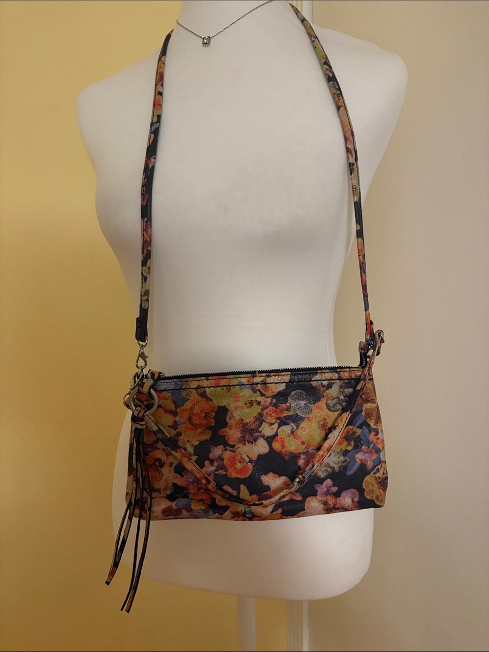 HOBO Floral Print Crossbody Bag in Black Multi